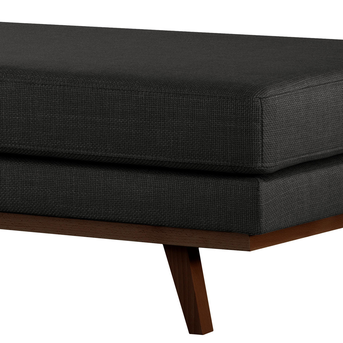 HOCKERBANK - Buchefarben/Schwarz, Buchenholz/Textil (180/43/81cm) - home24