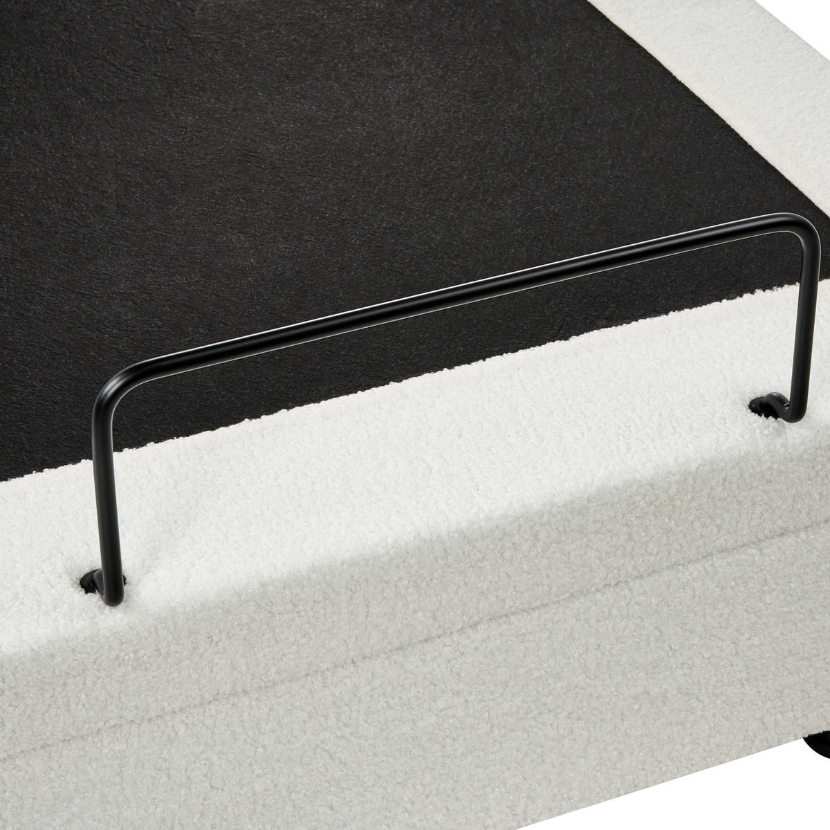 BETT verstellbar ohne Kopfteil Bouclé 160/200 cm Cremeweiß Duke - Creme, Textil (160/200cm) - Beliani