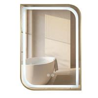 SPIEGEL Rea Led Zone 80x60 Gold Brush - Goldfarben, Glas (60/80/0.5cm) - REA