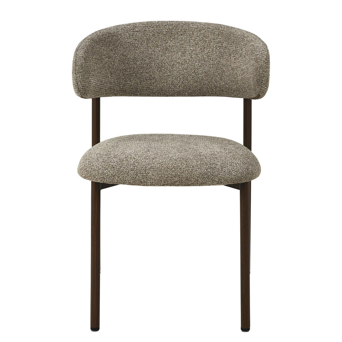 POLSTERSTUHL - 2er-Set - Strukturstoff / Edelstahl - Taupe, Textil/Metall (55/80/57cm) - home24