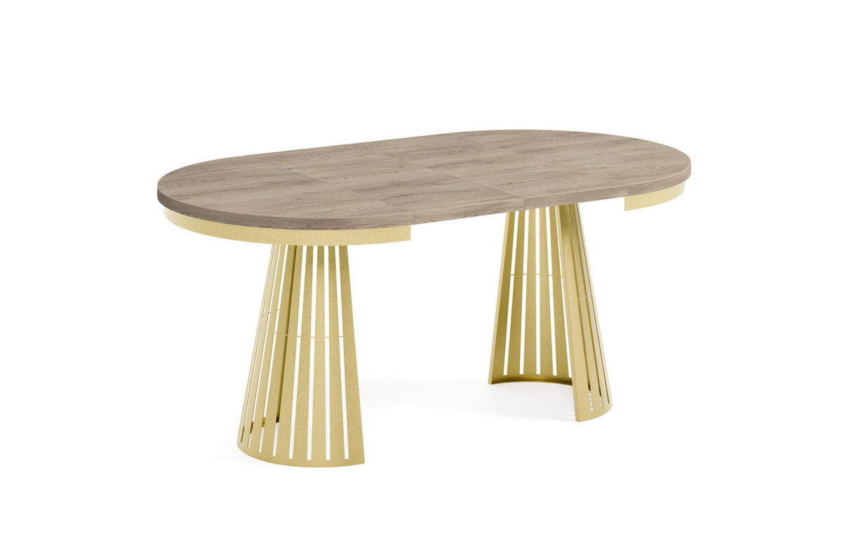 ESSTISCH Cone Bis - Goldfarben/Terracotta, Holzwerkstoff/Metall (100/100/76cm) - Meblini