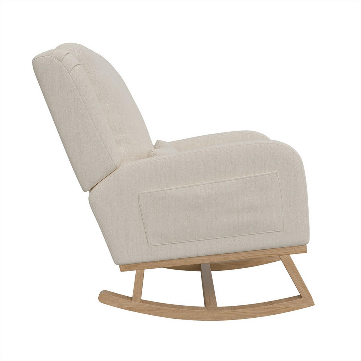 SCHAUKELSTUHL aus Baumwolle-Leinen-Gemisch mit beidseitigen Taschen - Beige - Beige, Textil (68/96/93cm) - DELFA