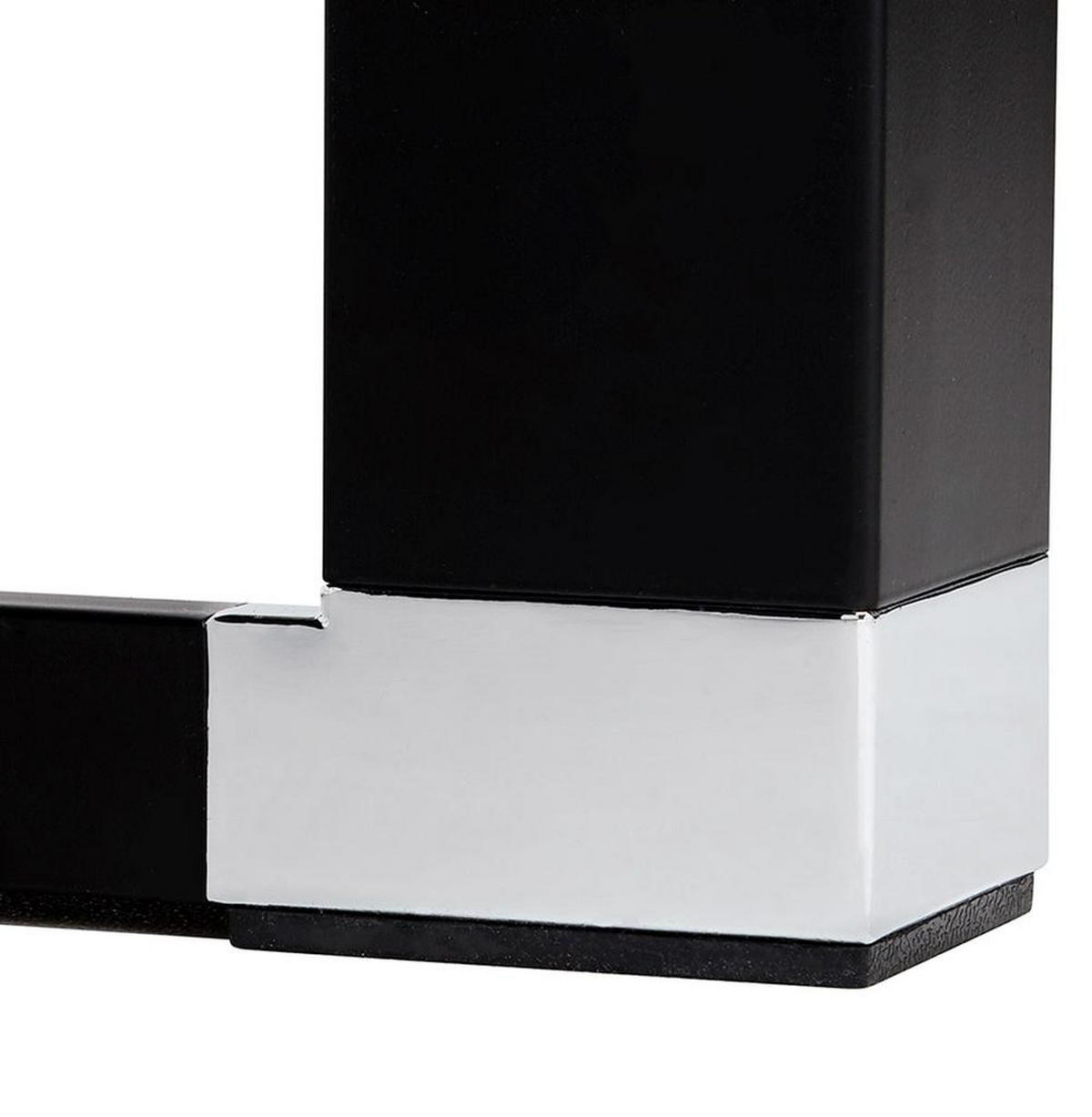 SCHREIBTISCH Modern Chromdetails Große Arbeitsfläche KERIX, Schwarz 140x70x74 cm - Schwarz, Holz/Metall (70/140/74cm) - KADIMA DESIGN