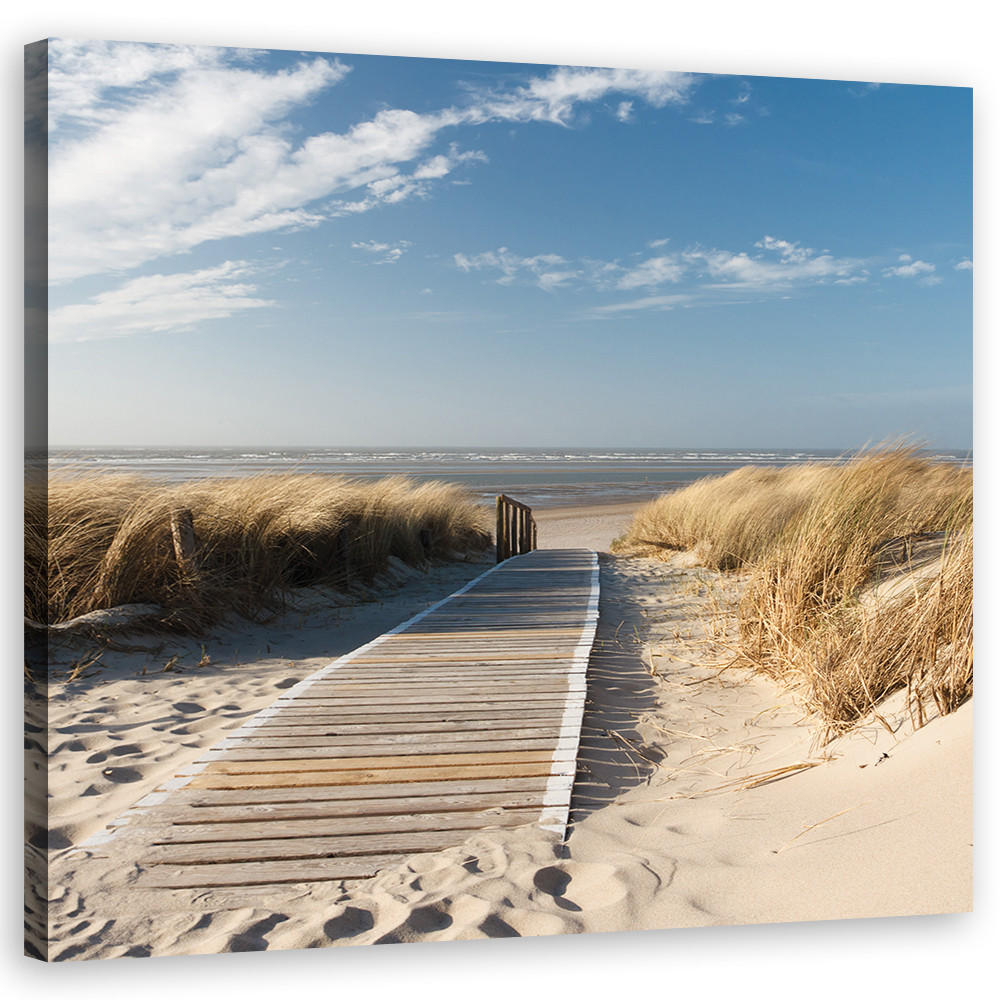 WANDBILD nordsee beach dünen - Beige, Textil (50/50cm) - Feeby