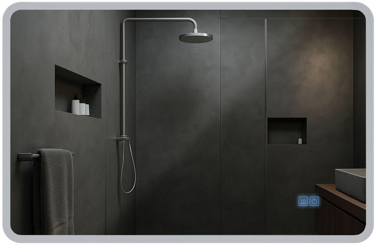 BADSPIEGEL Wien 70x100 Bluetooth 100x3,5x70cm Glas Klarglas Badezimmerspiegel - Klar, Glas (100/70/3.5cm) - DELUKE