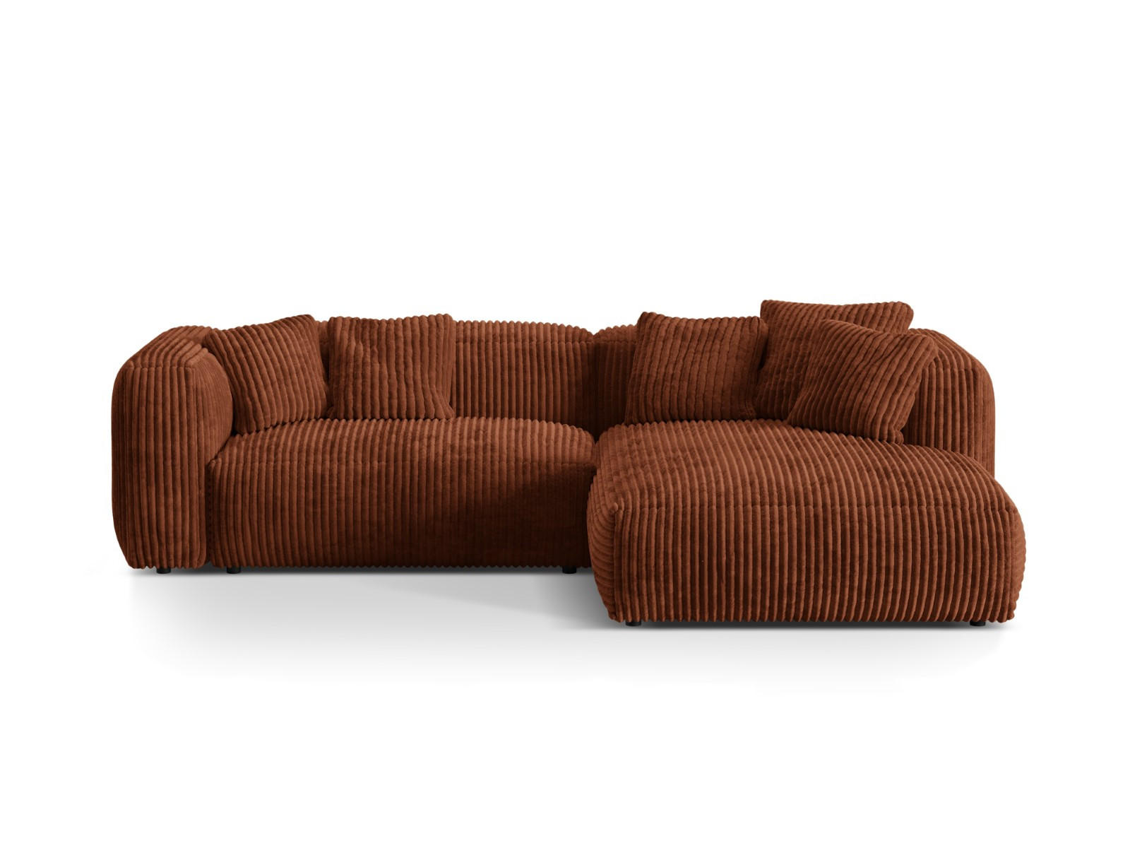 ECKSOFA modular rechts Martina aus Cord ziegelrot 2 Sitzplätze - Orange, Textil (176/283cm) - Micadoni
