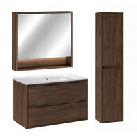 KOUPELNOVÝ NÁBYTEK 81cm Edmé 2er-Set Dřevo - hnědá, kompozitní dřevo (81/52/46cm) - Petits-meubles