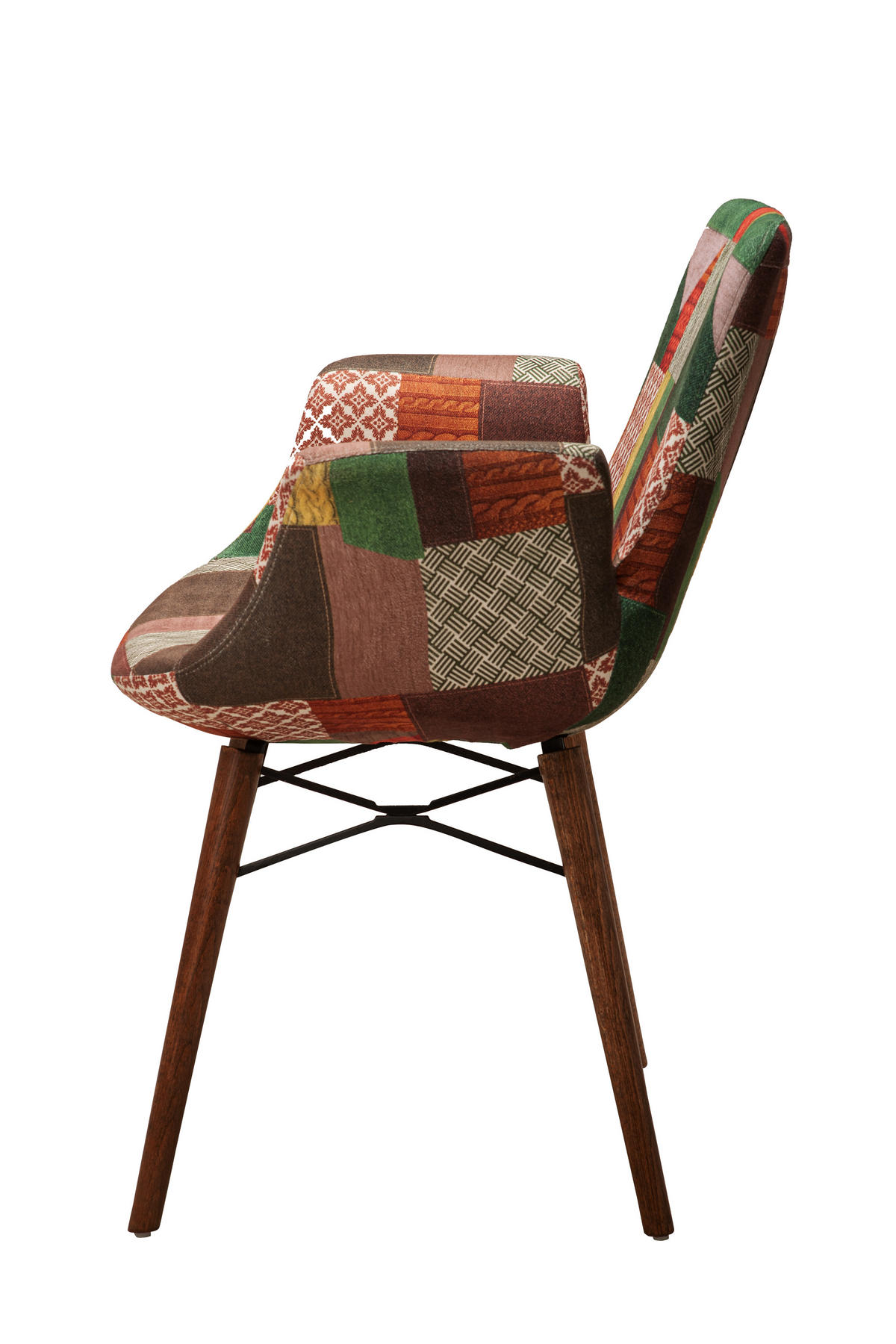 ARMLEHNENSTUHL ORLANDO mit Holzbeinen in multi-grün - Multicolor, Holz/Textil (61/82/52cm) - Stuhlmann