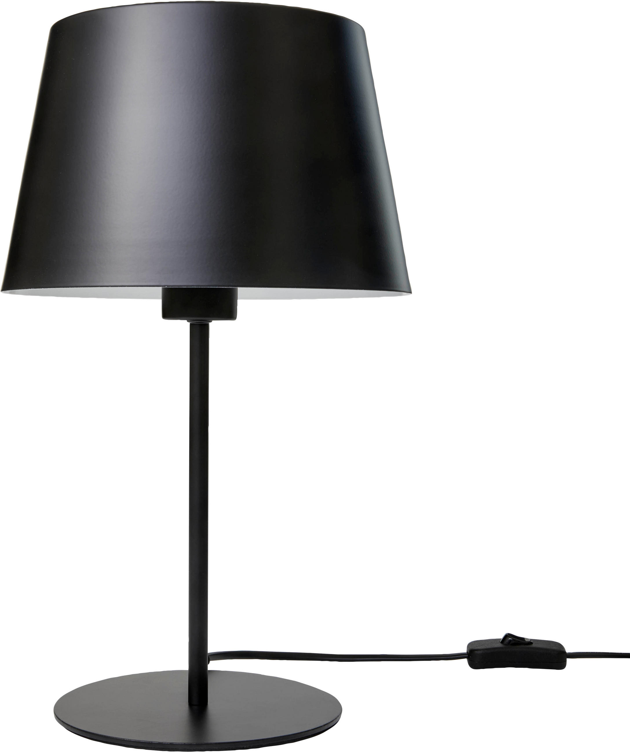 LED-TISCHLEUCHTE aus Metall warmweißes Licht Schnurschalter inklusive energieeffizientes E27 LED Leuchtmittel Matt schwarz Klassik - Schwarz, Metall (23/23/39cm) - Northpoint