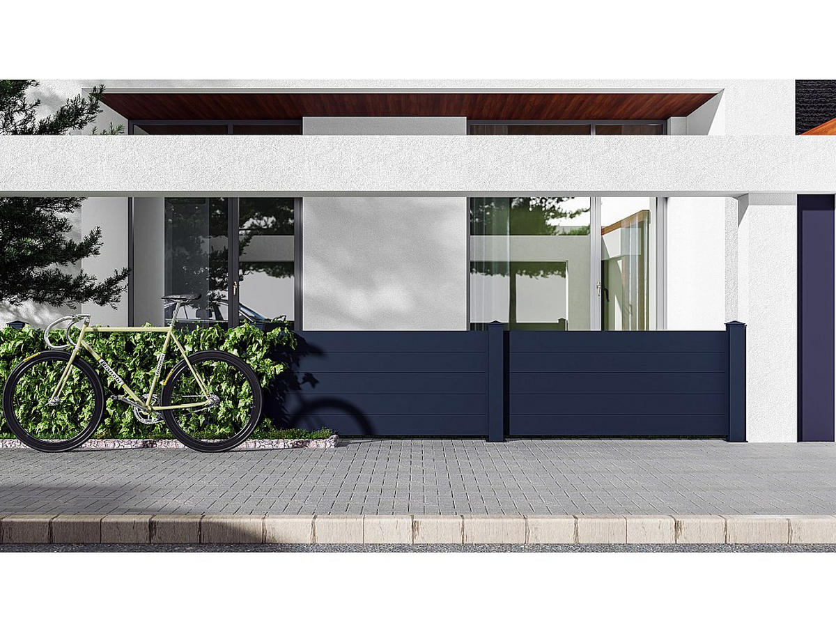 ZAUN - 189cm x 10.3cm - Aluminium - anthrazitgrau - NAZARIO - Anthrazit, Metall (189/78cm) - Vente-Unique