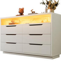 SIDEBOARD 120/40/85 cm Weiß aus Spanplatte mit LED - Weiß, Holzwerkstoff (120/85/40cm) - OKWISH