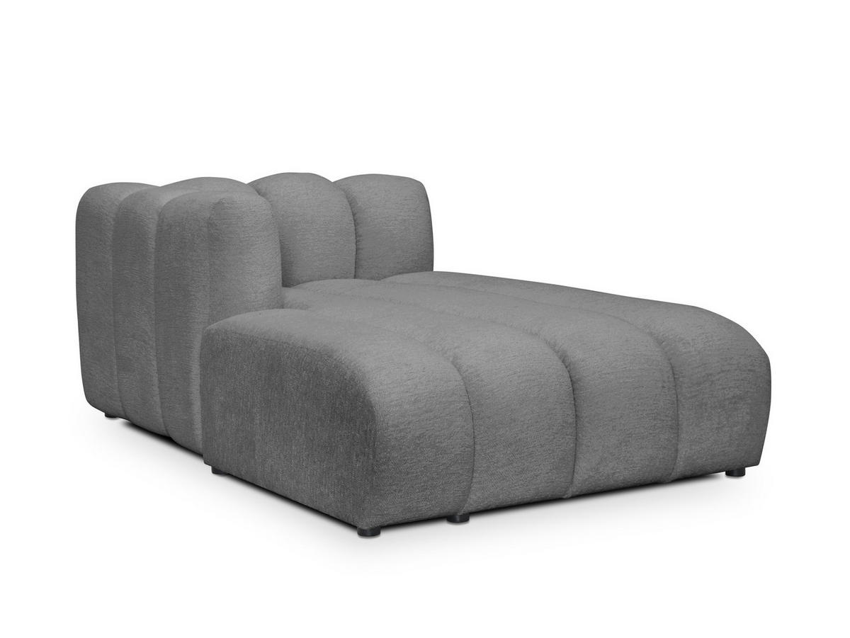 SOFAELEMENT Links Chenille Stoff Grau - Dunkelgrau/Schwarz, Holzwerkstoff/Kunststoff (179/70/113cm) - Makamii