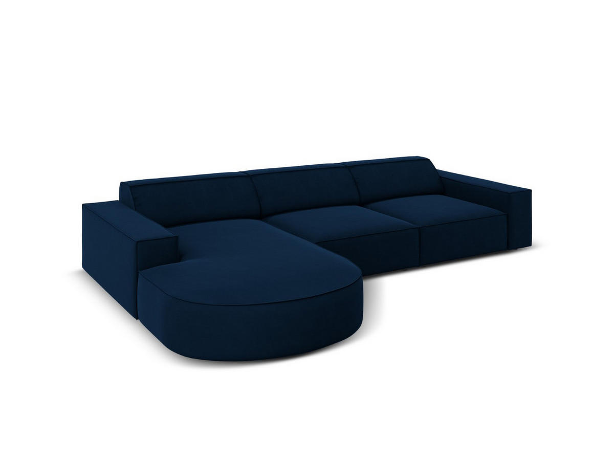ECKSOFA links Jodie aus Samt königsblau 4 Sitzplätze - Blau, Textil (166/284cm) - Micadoni