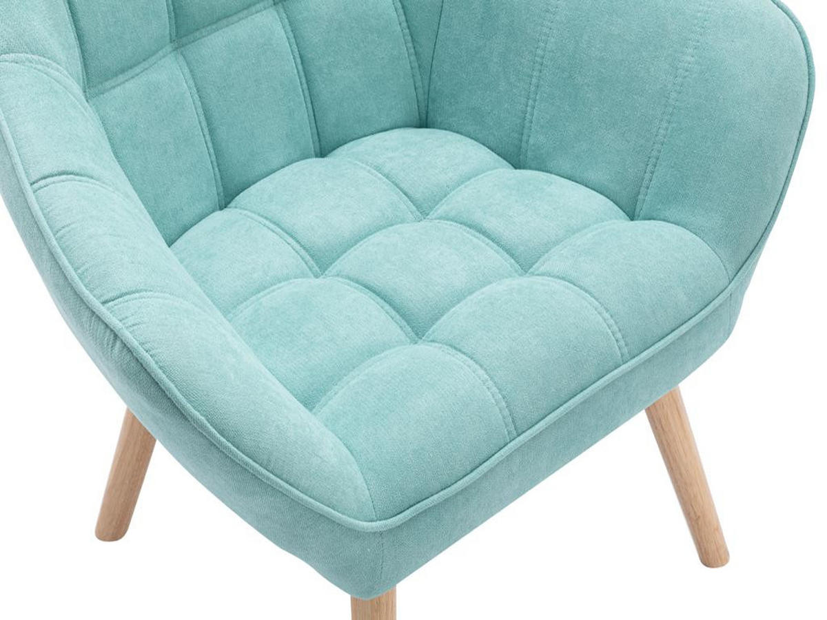 SESSEL - Stoff - Hellgrün - CASERTA - Grün, Textil (73/77/82cm) - Vente-Unique
