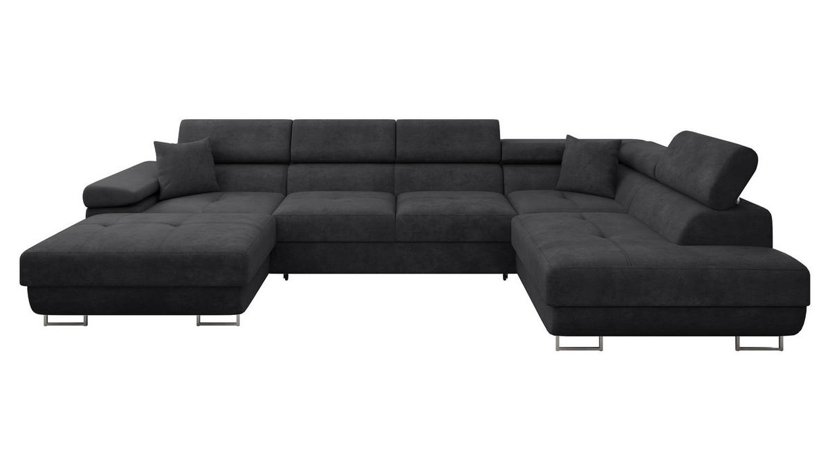 WOHNLANDSCHAFT Torezio Bis, Seite: Rechts - Anthrazit, Holz/Textil (346/90/203cm) - MIRJAN24