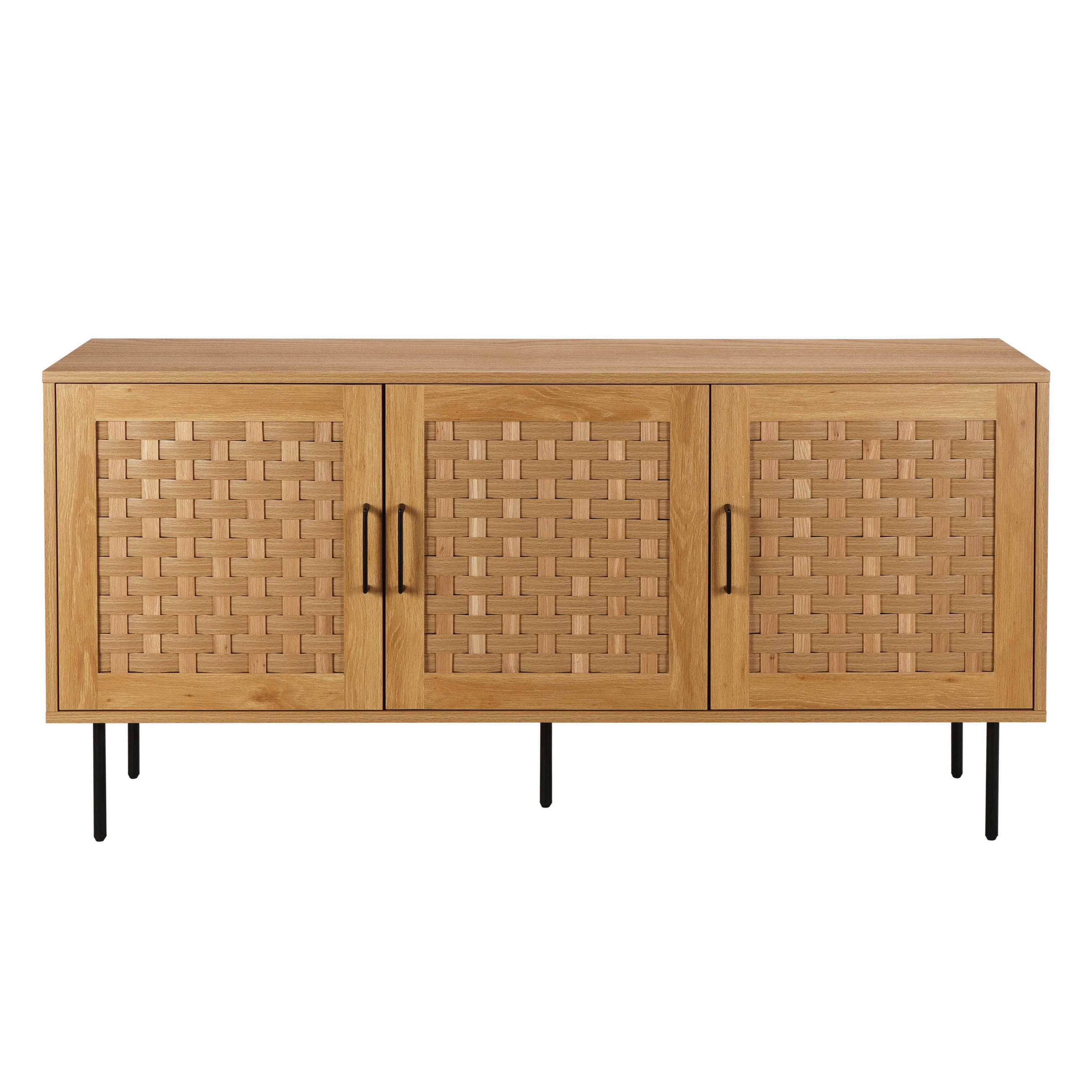 SIDEBOARD, helles Holzeffekt - Beige, Holz (40/75/150cm) - Oviala