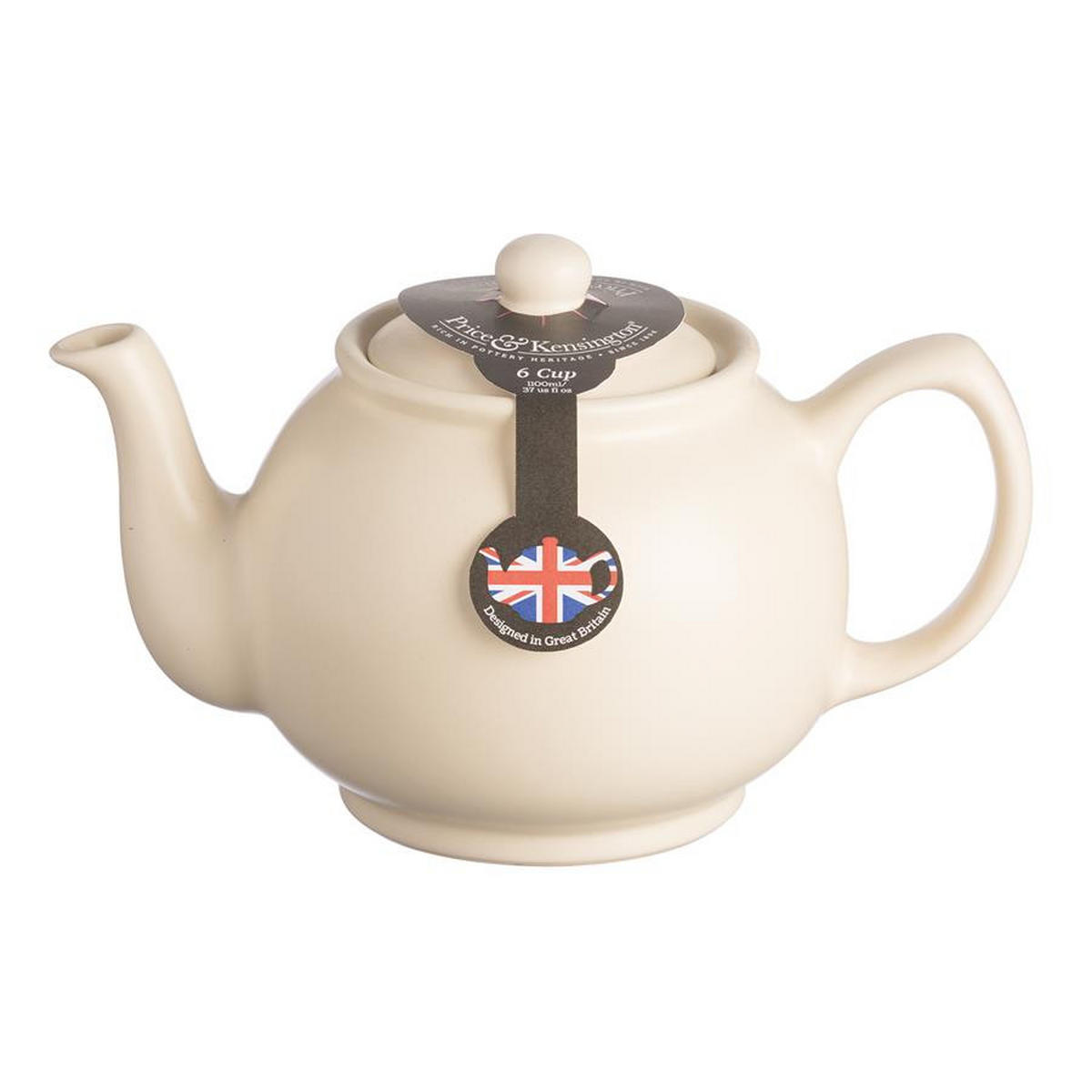 TEEKANNE 1100 ml Steingut, matt creme, für 6 Tassen - Multicolor, Keramik (1.1L) - Price & Kensington