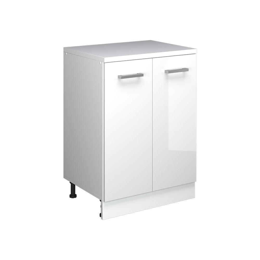 K&Ouml;KSSK&Aring;P F&Ouml;R SLUTTANDE TAK R-Line, Vit h&ouml;gblank, 60 cm utan lutning med 2 d&ouml;rrar Vit h&ouml;gglans, Vit 83.8/60/46 cm