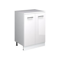 SKRINKA DO PODKROVIA Rion Biely vysoký lesk 60 x 81.6 cm bez sklonu s 2 dverami - biela s vysokým leskom, kompozitné drevo (60/83.8/46cm) - Vicco