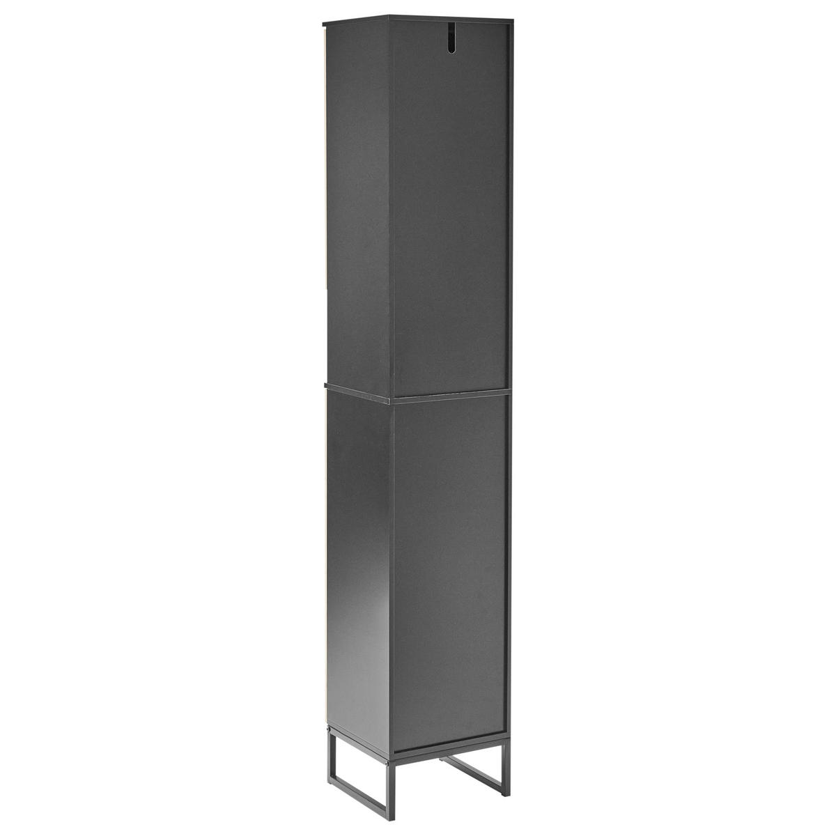 DULAP DE BAIE bambus 30 cm maro deschis Miscanti - maro/negru, lemn (30/170/30cm) - Beliani