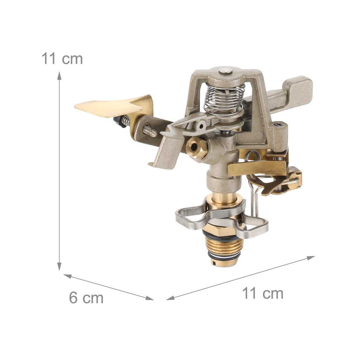 RASENSPRENGER-KOPF - Goldfarben, Metall (11/11/6cm) - Relaxdays
