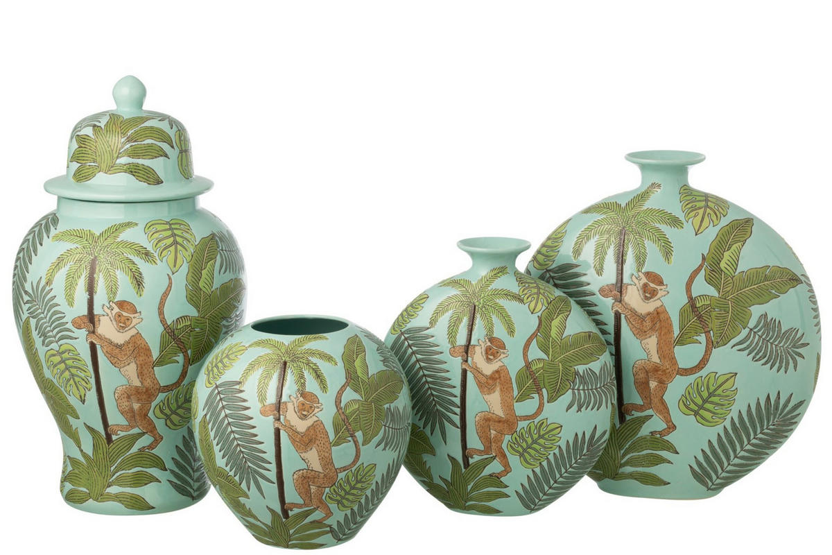 DEKORTIVER TOPF AFFE - Multicolor, Keramik (29.5/54.5/29.5cm) - J-Line