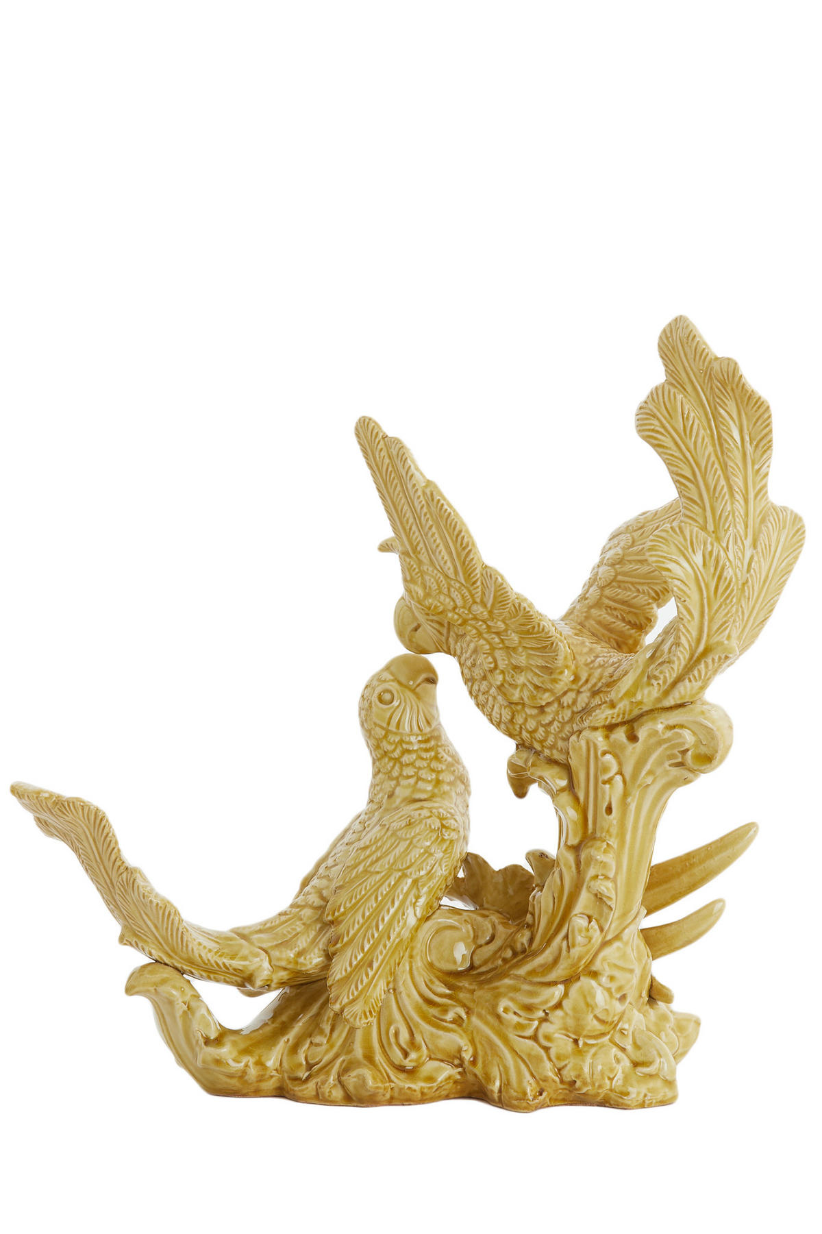 ORNAMENT Vögel Gelb 43/21/43 cm - Gelb, Keramik (21/43/43cm) - Light & Living