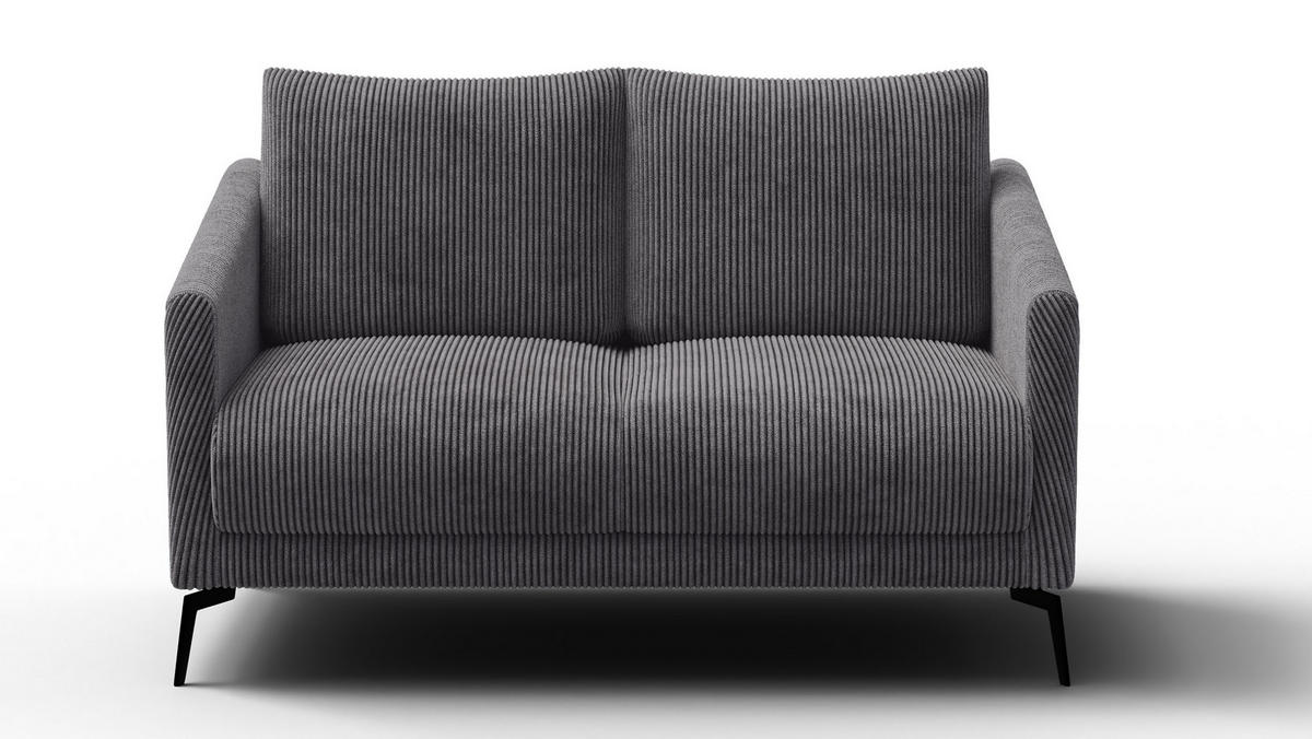 SOFA VILT 2-Sitzer, dunkelgrau - Dunkelgrau/Schwarz, Holzwerkstoff/Textil (142/89/94cm) - Courtois Laville