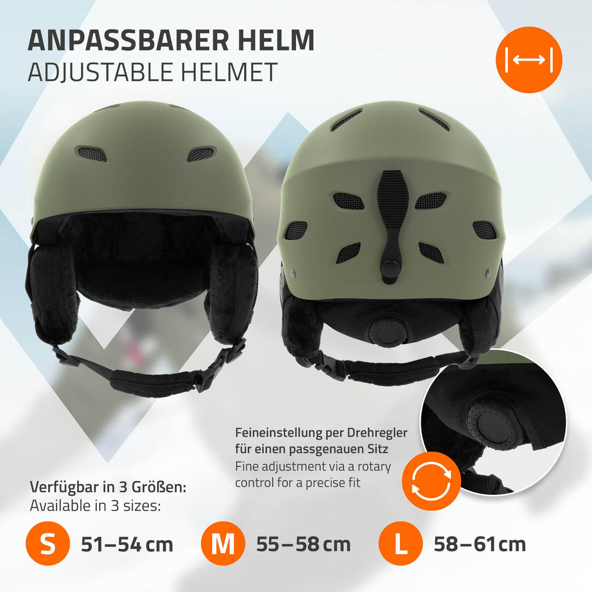 LYŽAŘSKÁ PŘILBA pro muže a ženy, robustní snowboardová přilba, zelená, velikost L (58–61 cm) - zelená barva, plast (30/24cm) - ECD-Germany