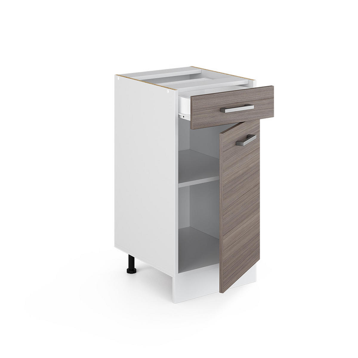 UNTERSCHRANK R-Line Grau 40 cm mit Schublade, ohne AP - Weiß/Grau, Holzwerkstoff (40/81.6/46cm) - Vicco