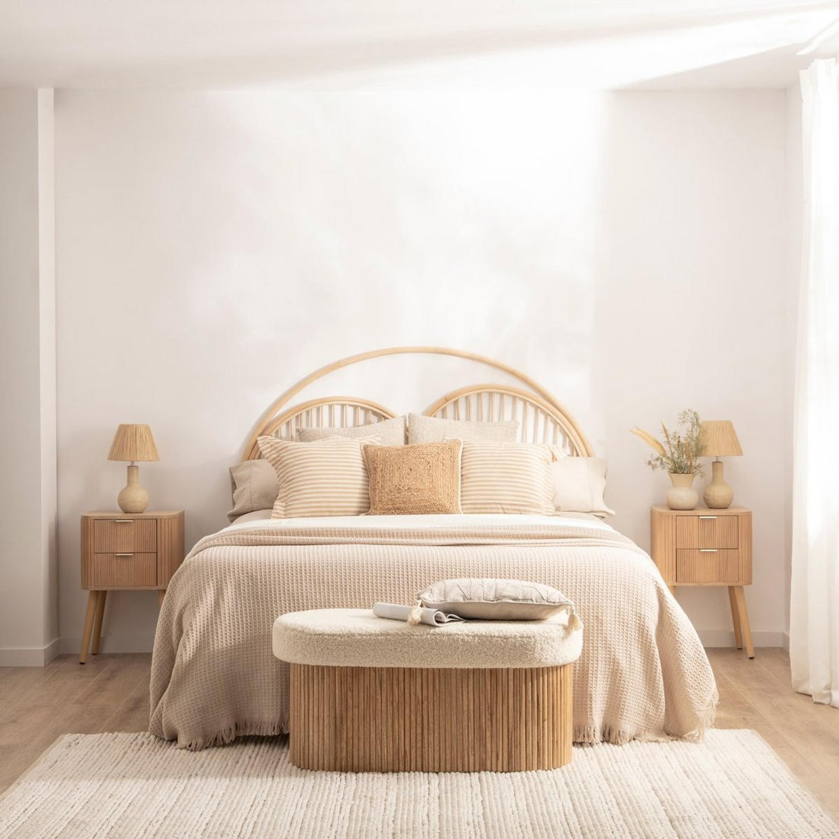 BANK Naira Weiß 93 cm x 44 cm - Weiß, Textil (93/44/40cm)