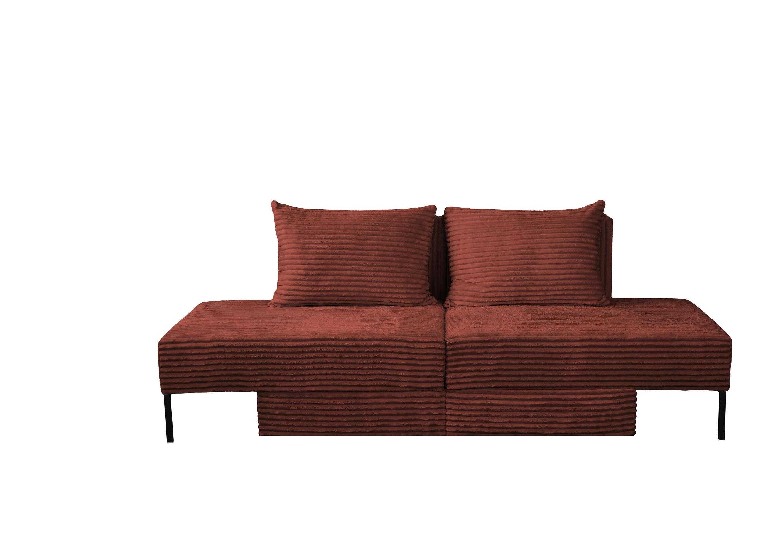 SOFA Mit Schlaffunktion MOOKA 4in1-Multifunktions-System Stoff Velo Kupfer - Kupferfarben, Holz/Textil (240/87/103cm) - Kaiser Möbel