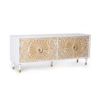 TV-SCHRANK aus weißem Mangoholz mit goldenen Akzenten - Weiß, Holz (170/65/40cm) - Giner y Colomer