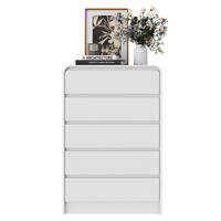 KOMMODE 5 Schubladen mit LED-Beleuchtung, Weiß,73x40x110 cm - Weiß, Holz (40/110/73cm) - PARAFTA HOME