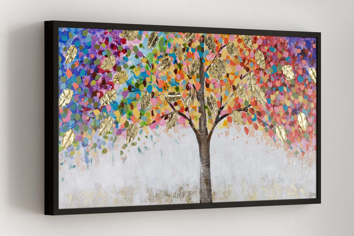 ÖLGEMÄLDE 120/60 cm - Blau/Gelb, Holz/Textil (120/60cm) - KUNSTLOFT