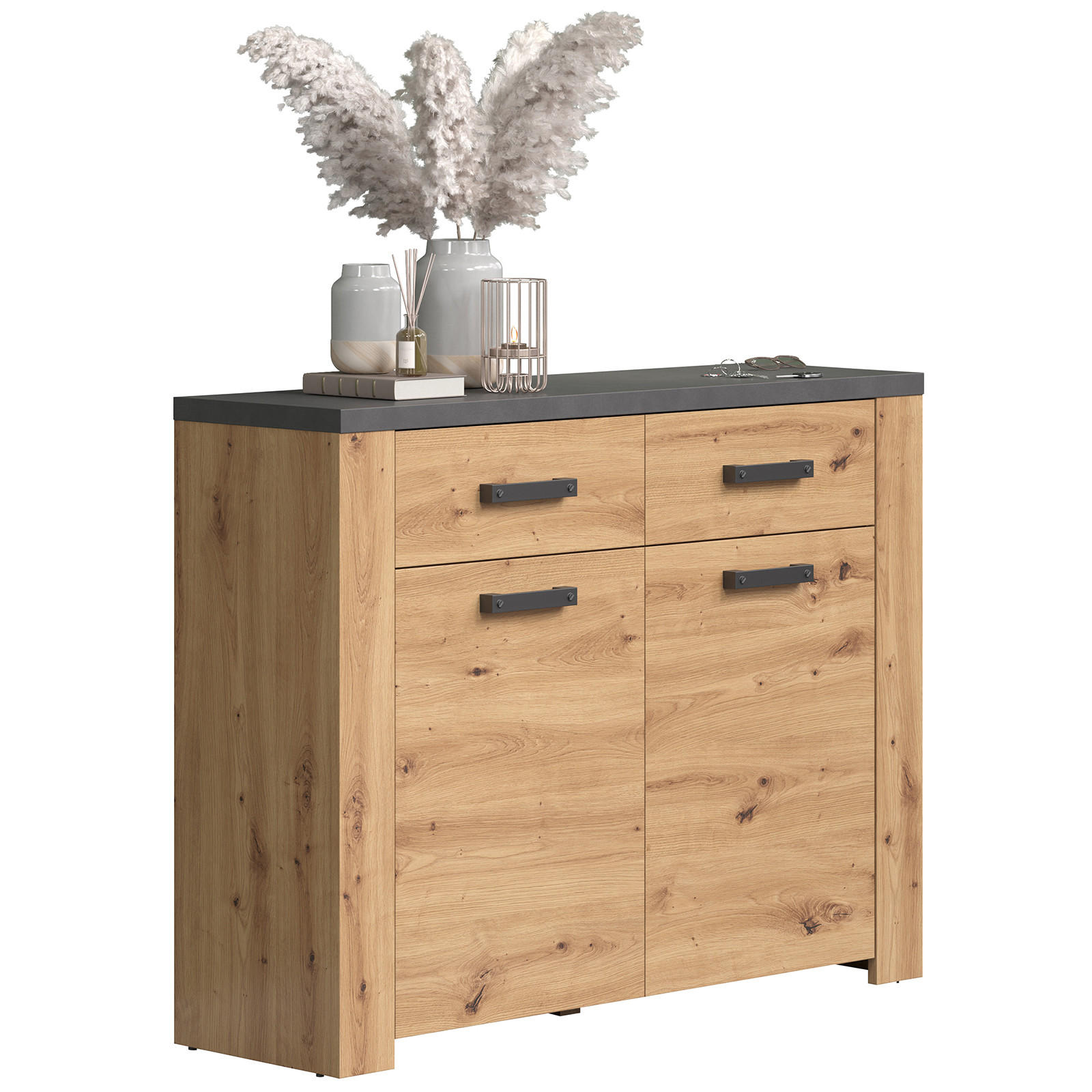 KOMMODE Follow Eiche Dekor - Eichefarben, Holzwerkstoff (116/116/91cm) - Trendteam