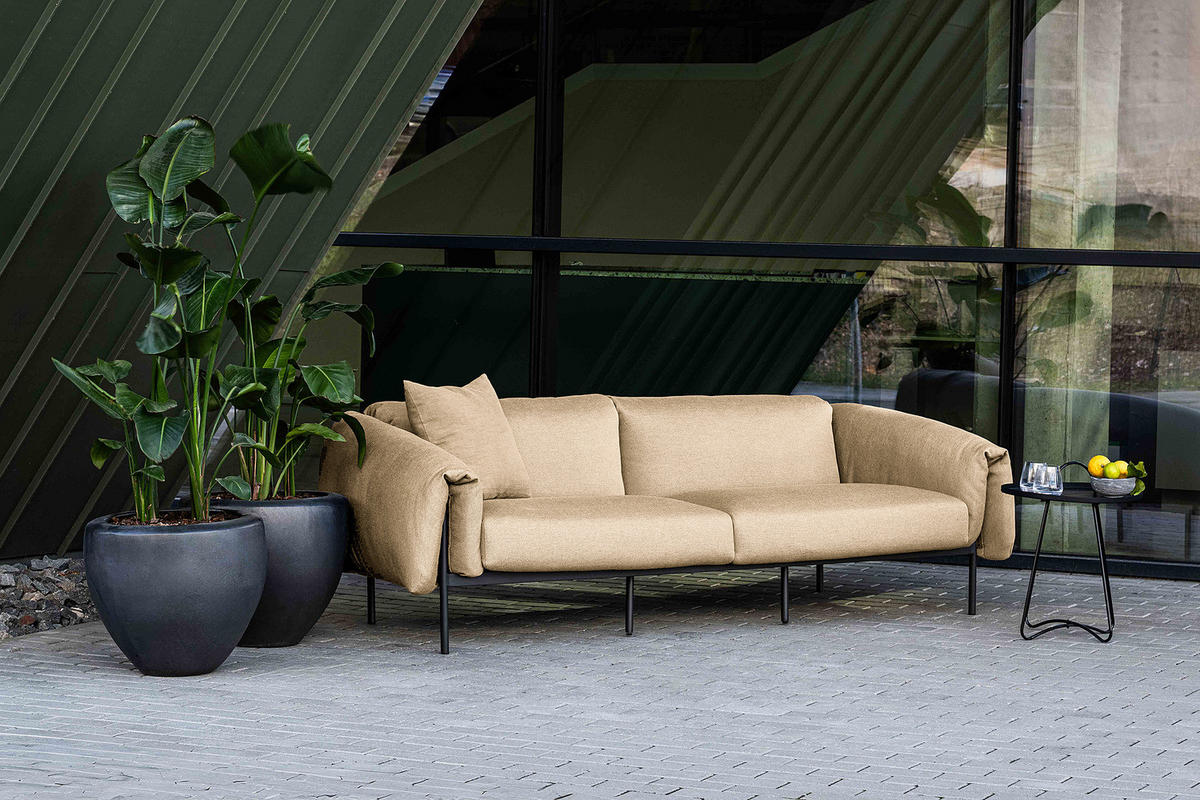 3-SITZER OUTDOOR-SOFA - Beige, Textil/Metall (224/70/98cm) - home24