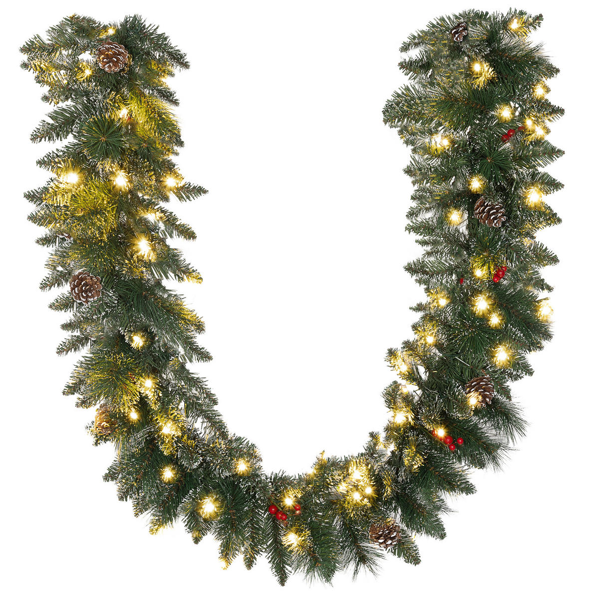 WEIHNACHTSGIRLANDE Grün 180.0/30.0/30.0cm - Grün, Kunststoff (30/30/180cm)