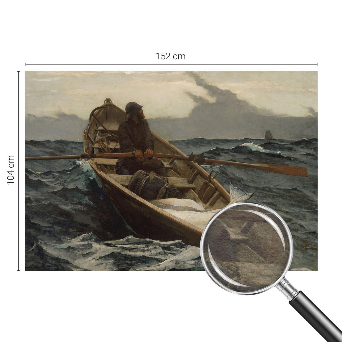FOTOTAPETE 152x104 cm - Fischer auf See - Grau, Textil (152/104cm) - Wallfluent