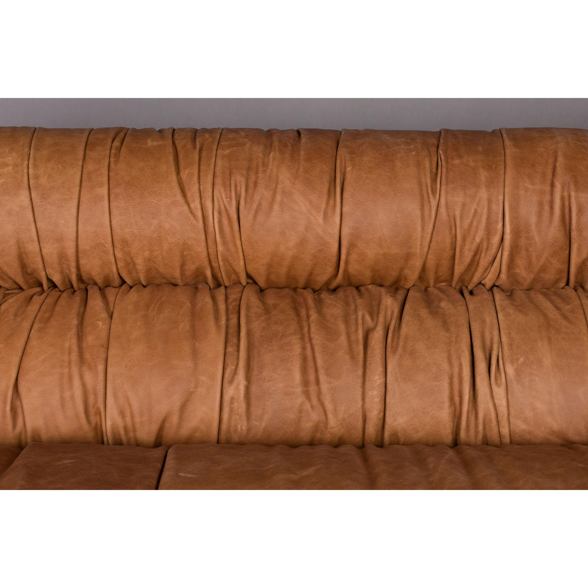 SOFA 3-SITZER Douglas Leder Cognac/ Braun - Pastellblau/Braun, Leder (214/78/102.5cm) - Dutchbone