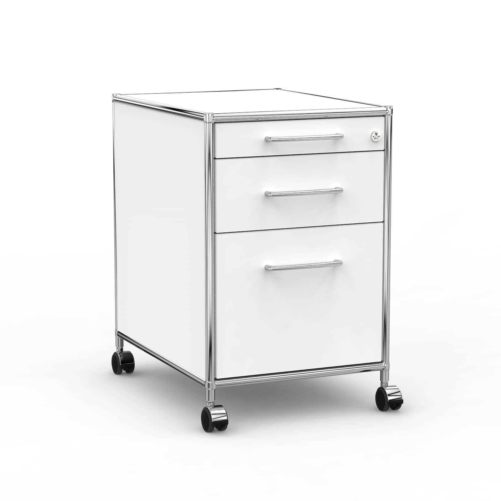 Versee Büro-Rollcontainer Weiß 60x66.5x60 cm