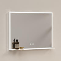 BADSPIEGEL mit Beleuchtung mit Ablage 80/60 cm - Weiß, Glas (60/3/80cm) - EMKE