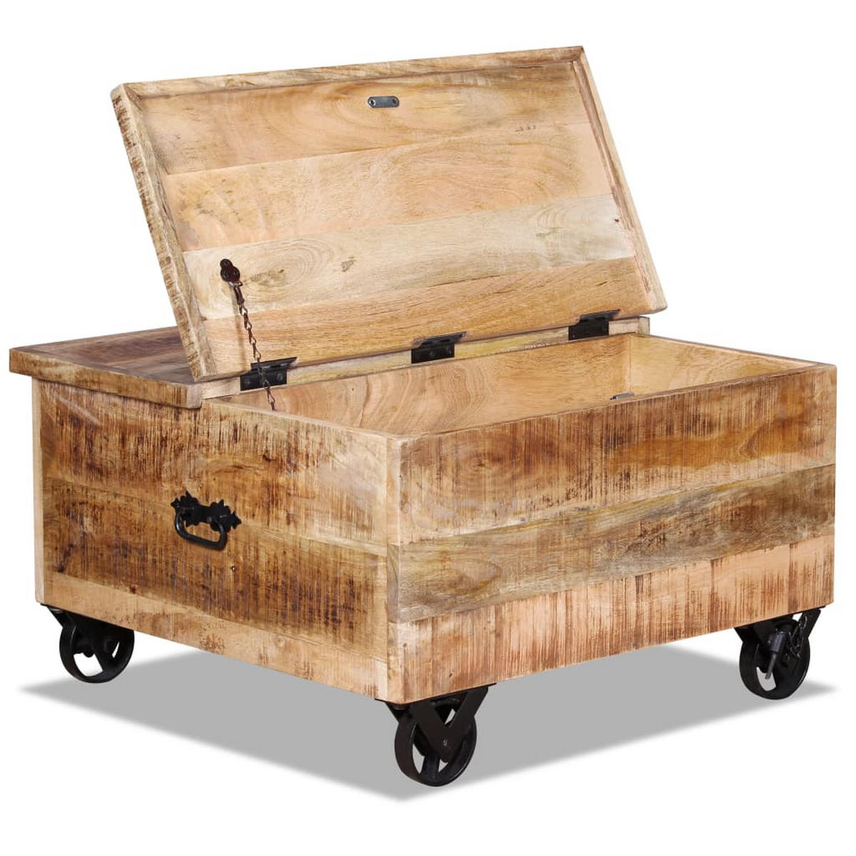 COUCHTISCH Raues Mangoholz 70x70x40 cm - Braun, Holzwerkstoff (70/70/40cm) - furnicato