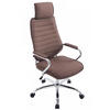 CHEFSESSEL Stoff braun - Chromfarben/Braun, Textil/Metall (60/117/67cm) - CLP