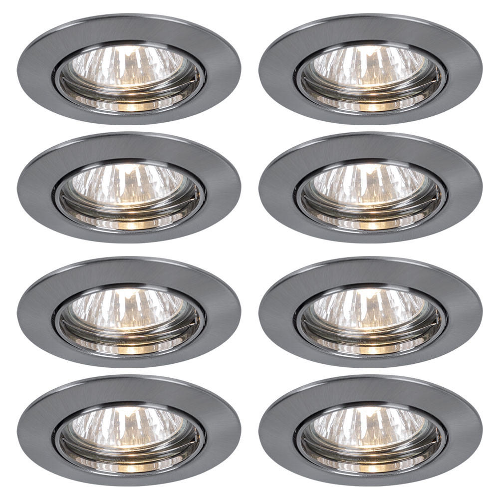 LED WANDLEUCHTE PREMIUM LINE Silber rund 8,3 cm 8x Set - Silberfarben, Metall (8.3/6/8.3cm)