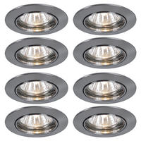 LED WANDLEUCHTE PREMIUM LINE Silber rund 8,3 cm 8x Set - Silberfarben, Metall (8.3/6/8.3cm)