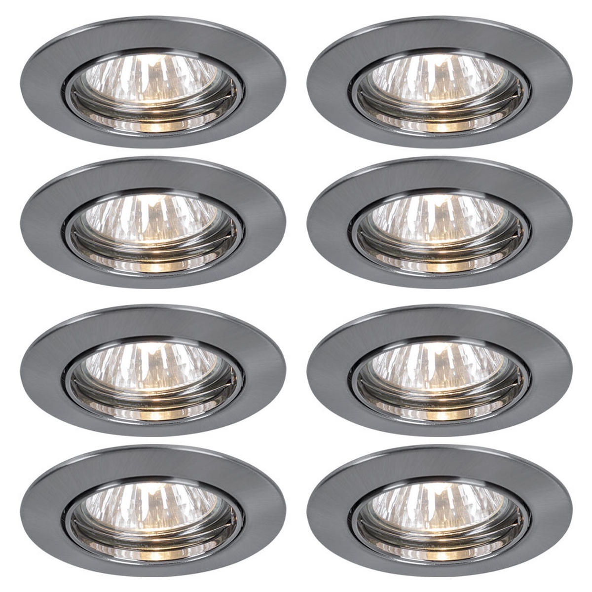 LED WANDLEUCHTE PREMIUM LINE Silber rund 8,3 cm 8x Set - Silberfarben, Metall (8.3/6/8.3cm)