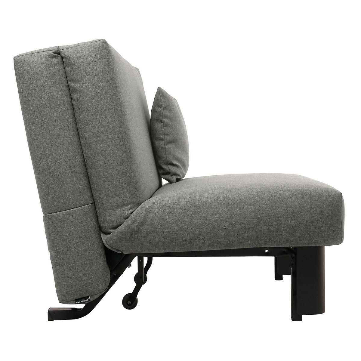 FALTSOFA Kalomira Bezug Flachgewebe Metall schwarz / hellgrau - Hellgrau, Kunststoff (145/84/100cm) - 58aufmkessel