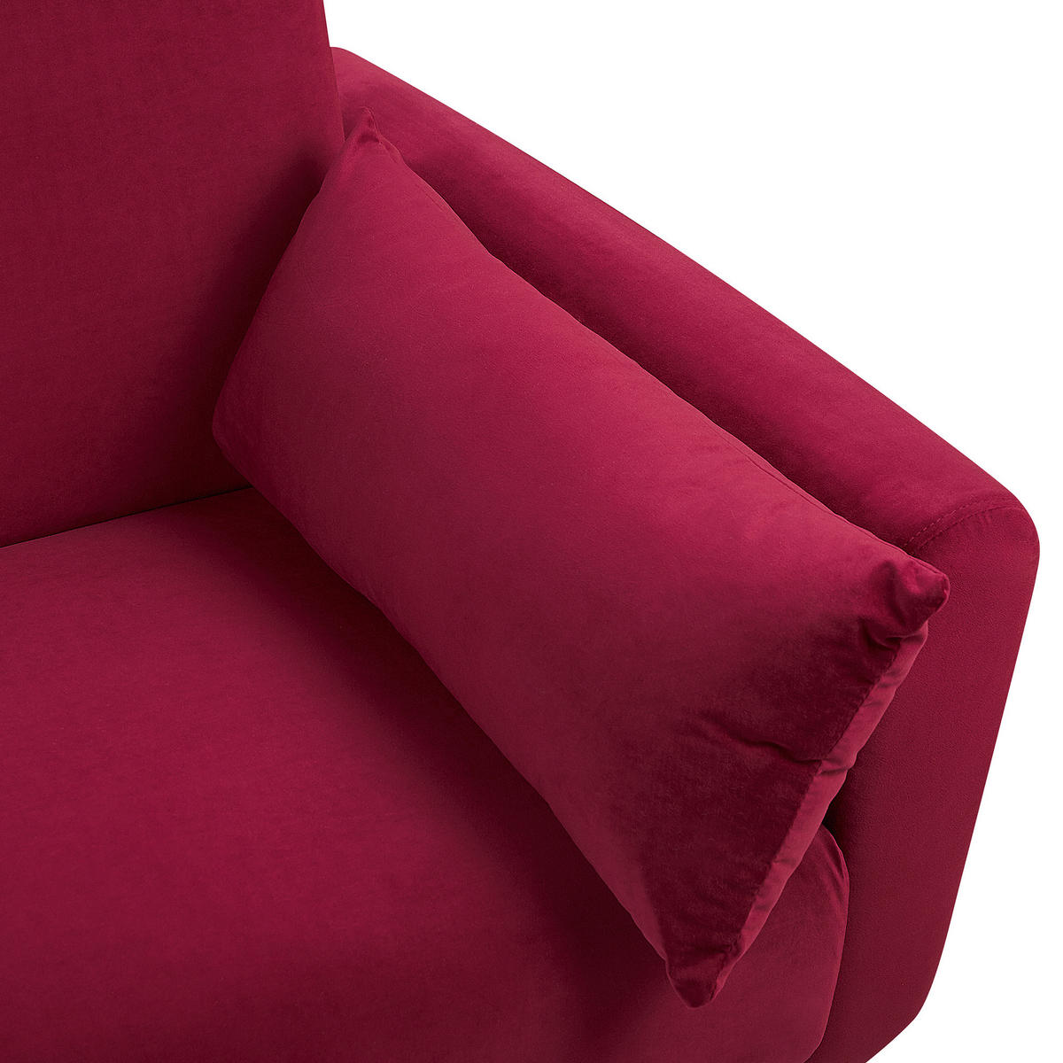 3-SITZER-SCHLAFSOFA Samtstoff Burgunderrot Eina - Dunkelrot, Textil (210/86/81cm) - Beliani