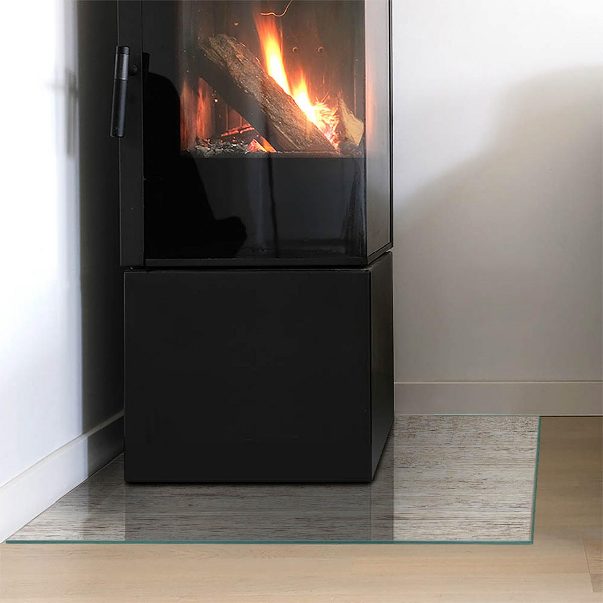 GLASPLATTE für Kamin 60x60 cm Beige - Beige, Glas (60/60/0.4cm) - ArtPrintCave